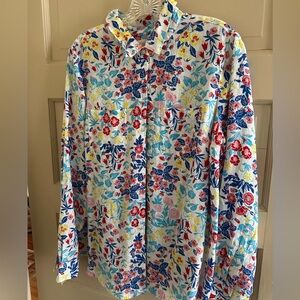 100% Linen Floral Blouse